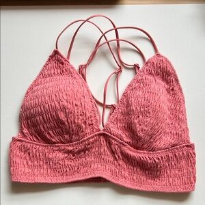 PINK Victoria's Secret Textured Crop Top in Coral